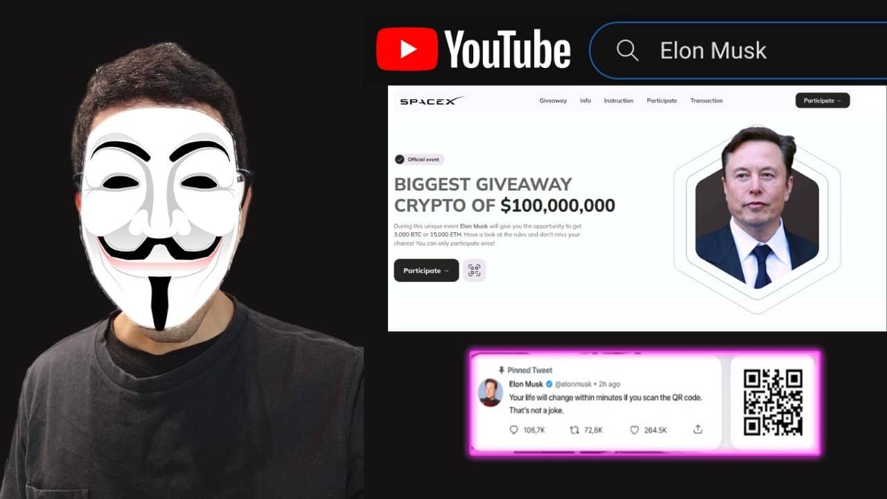 Hackers usan nombre de Elon Musk para pedir donaciones en criptomonedas en Youtube