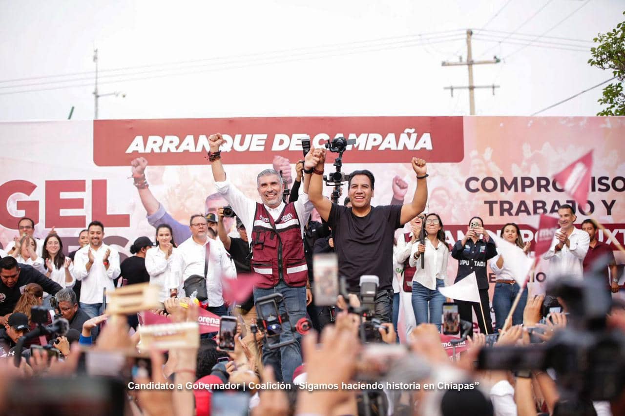 Multitudinario respaldo en Tuxtla a Eduardo Ramírez y Ángel Torres