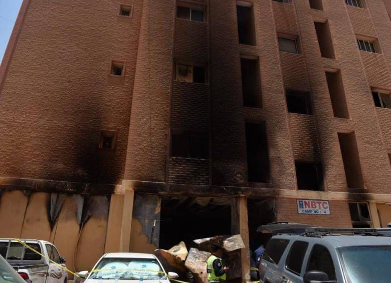 Reportan al menos 49 muertos por incendio en un edificio de Kuwait