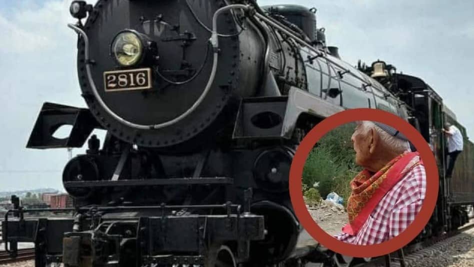 Don Manuel de 99 años se despide de locomotora 'La Emperatriz'; trabajó en ella durante 60 años