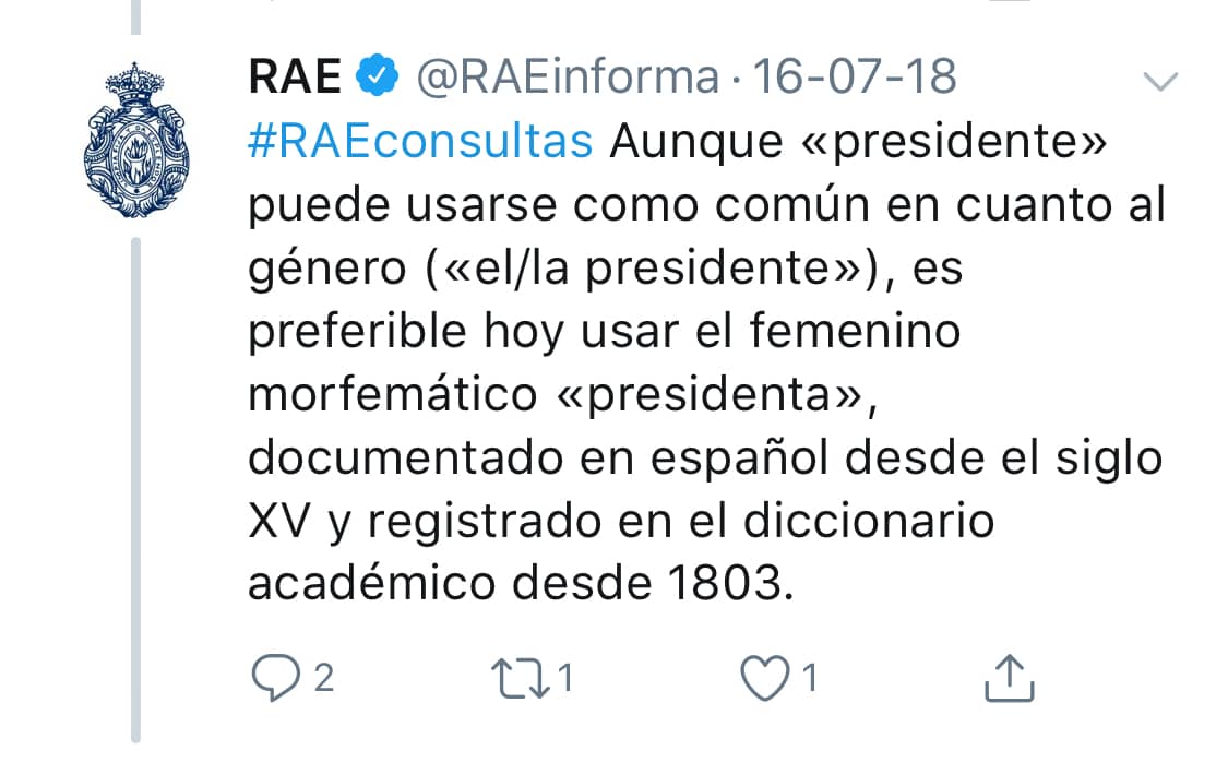 ¿Se escribe “la presidenta” o “la presidente”? Esta es la forma correcta según la RAE