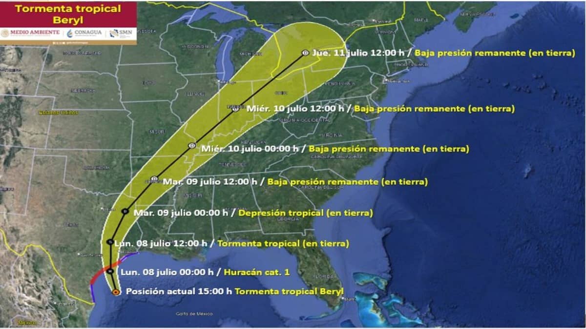 Vicegobernador de Texas advierte que Beryl será un “ciclón mortal”