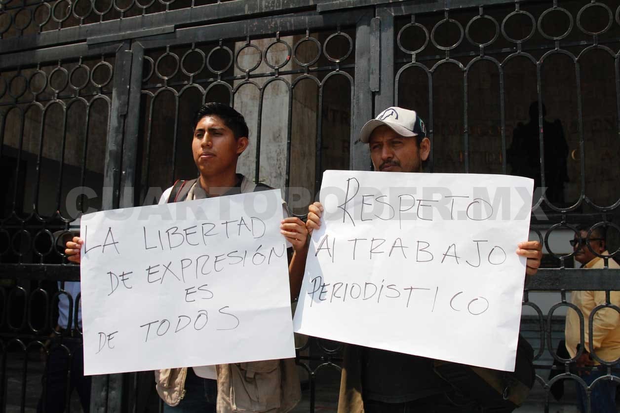 Periodistas protestan en Tuxtla Gutiérrez, Chiapas por el asesinato del comunicador Víctor Alfonso Culebro Morales