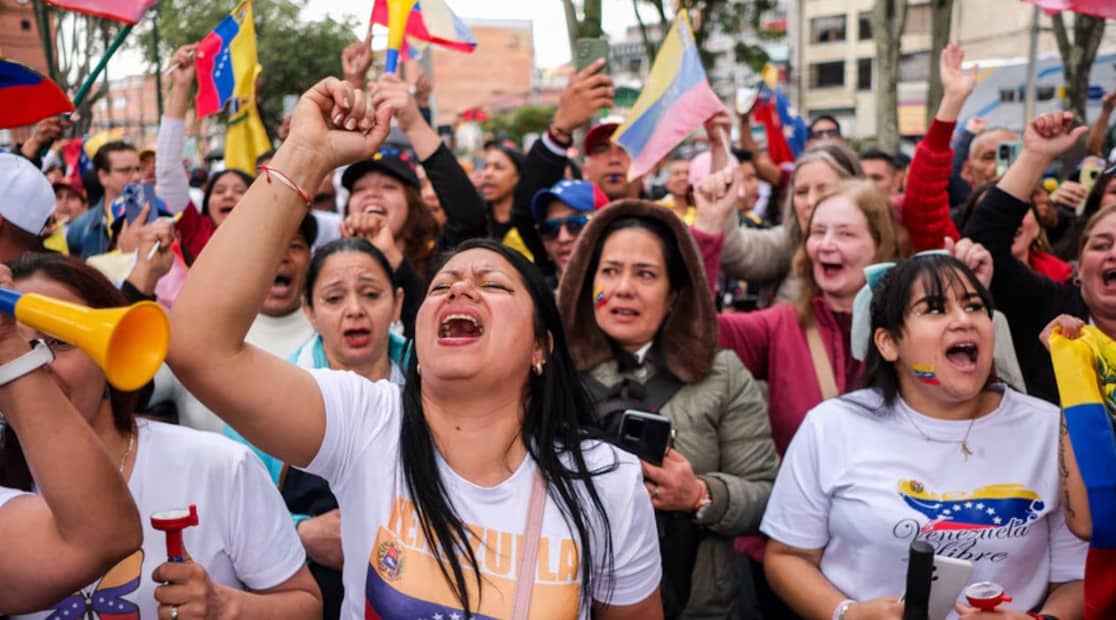 Venezolanos en el exterior protestan por resultados electorales