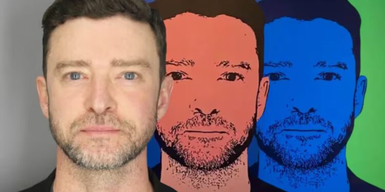 Foto de Justin Timberlake arrestado ya es obra de arte; esto cuesta