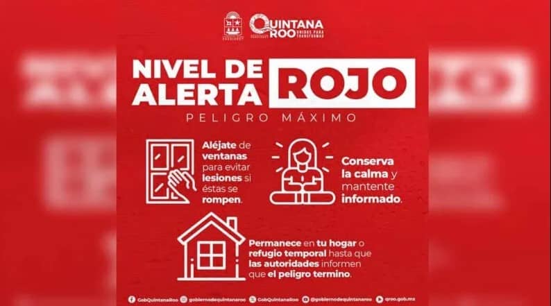 Gobierno de AMLO informa que Quintana Roo sigue en fase roja por huracán Beryl; piden a la población que no salga de sus casas