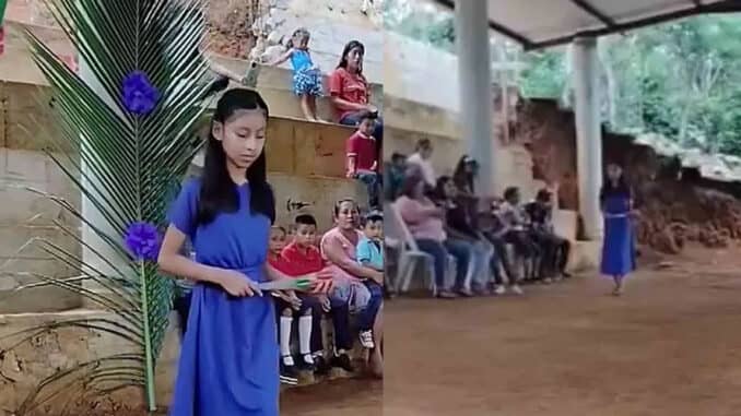 se viraliza graduación de solo una alumna en primaria rural de Chiapas