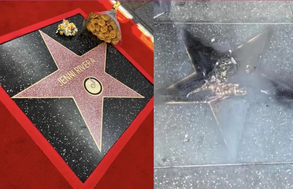 Vandalizan estrella de Jenny Rivera en Hollywood