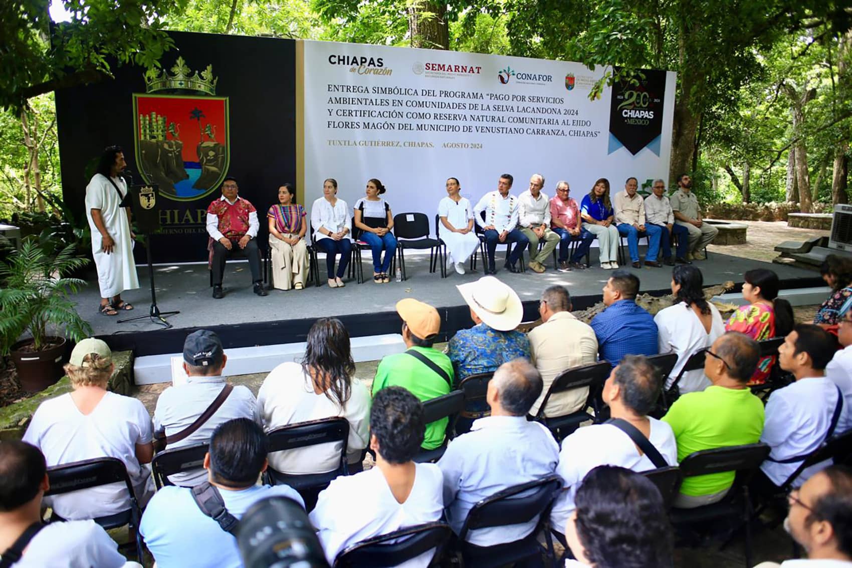 Entrega Rutilio Escandón recursos del programa Pago por Servicios Ambientales en la Selva Lacandona 2024