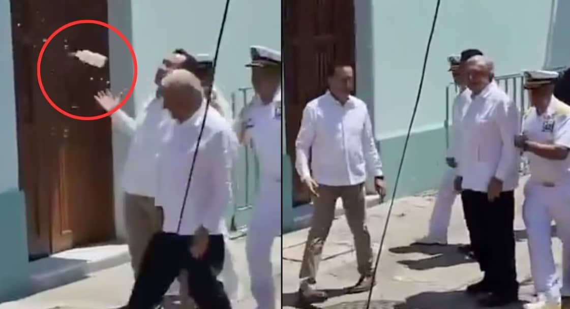 “Nunca agrediría al presidente”, se defiende hombre acusado de aventar botella a AMLO