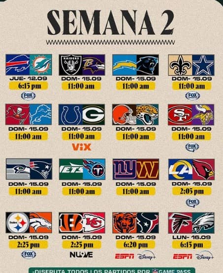 SEMANA 2 DE LA NFL 1