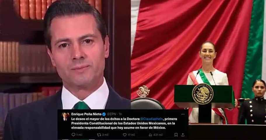 Enrique Peña Nieto reaparece en redes sociales; envía mensaje a Claudia Sheinbaum: “Le deseo el mayor de los éxitos”