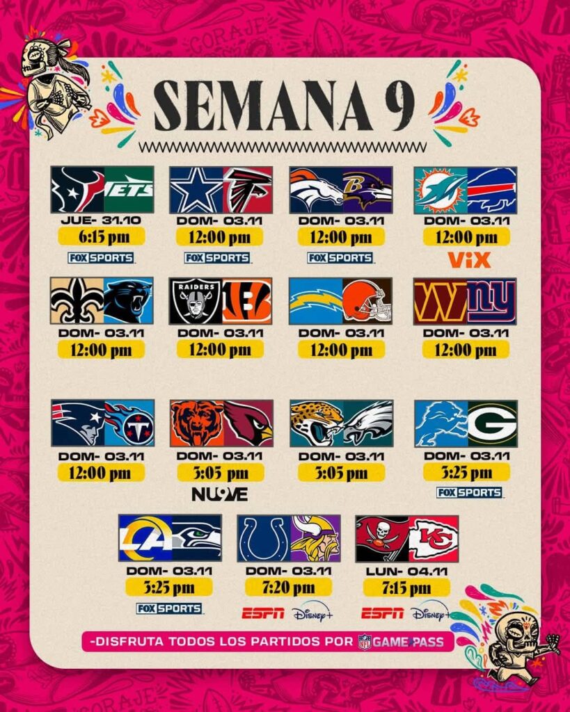 HORARIOS NFL 1