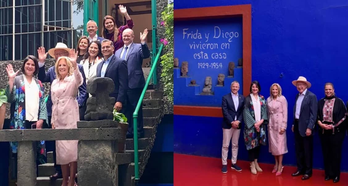 Frida Kahlo inspira a la primera dama de EU; Jill Biden visita la Casa Azul