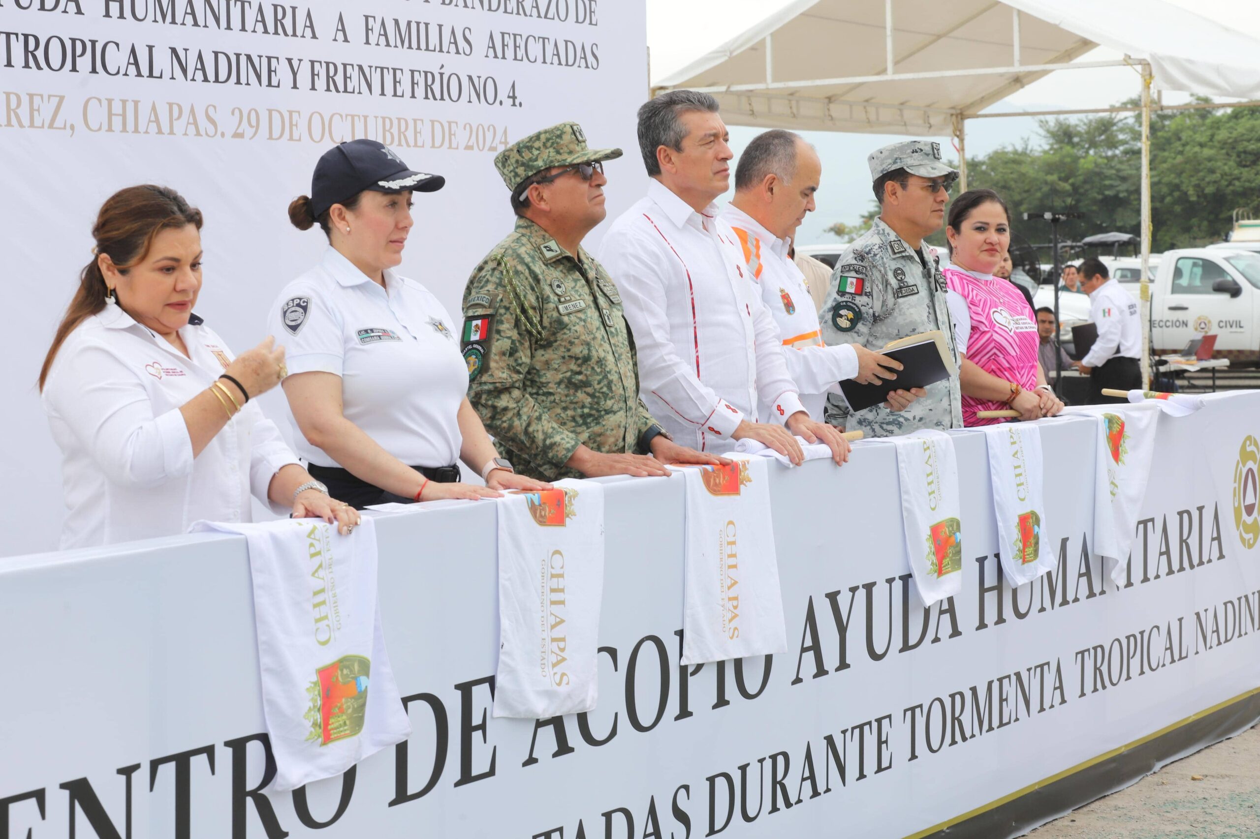 Rutilio Escandón da banderazo a la entrega de ayuda humanitaria a población afectada por lluvias