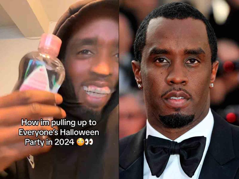 Surge aterrador disfraz de P. Diddy para Halloween; incluye botellas de aceite para bebé