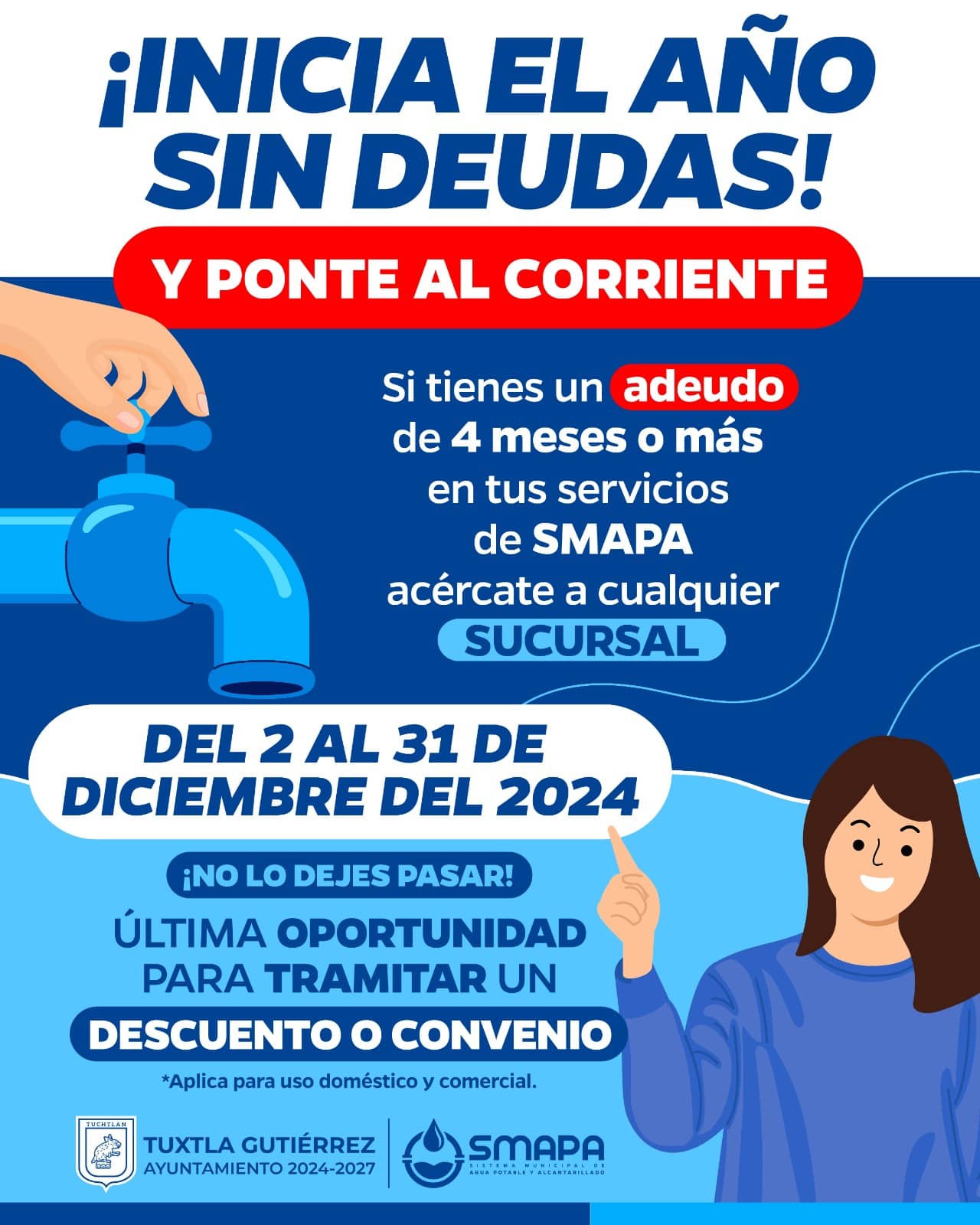 Anuncia SMAPA campaña “Inicia el año sin deudas”