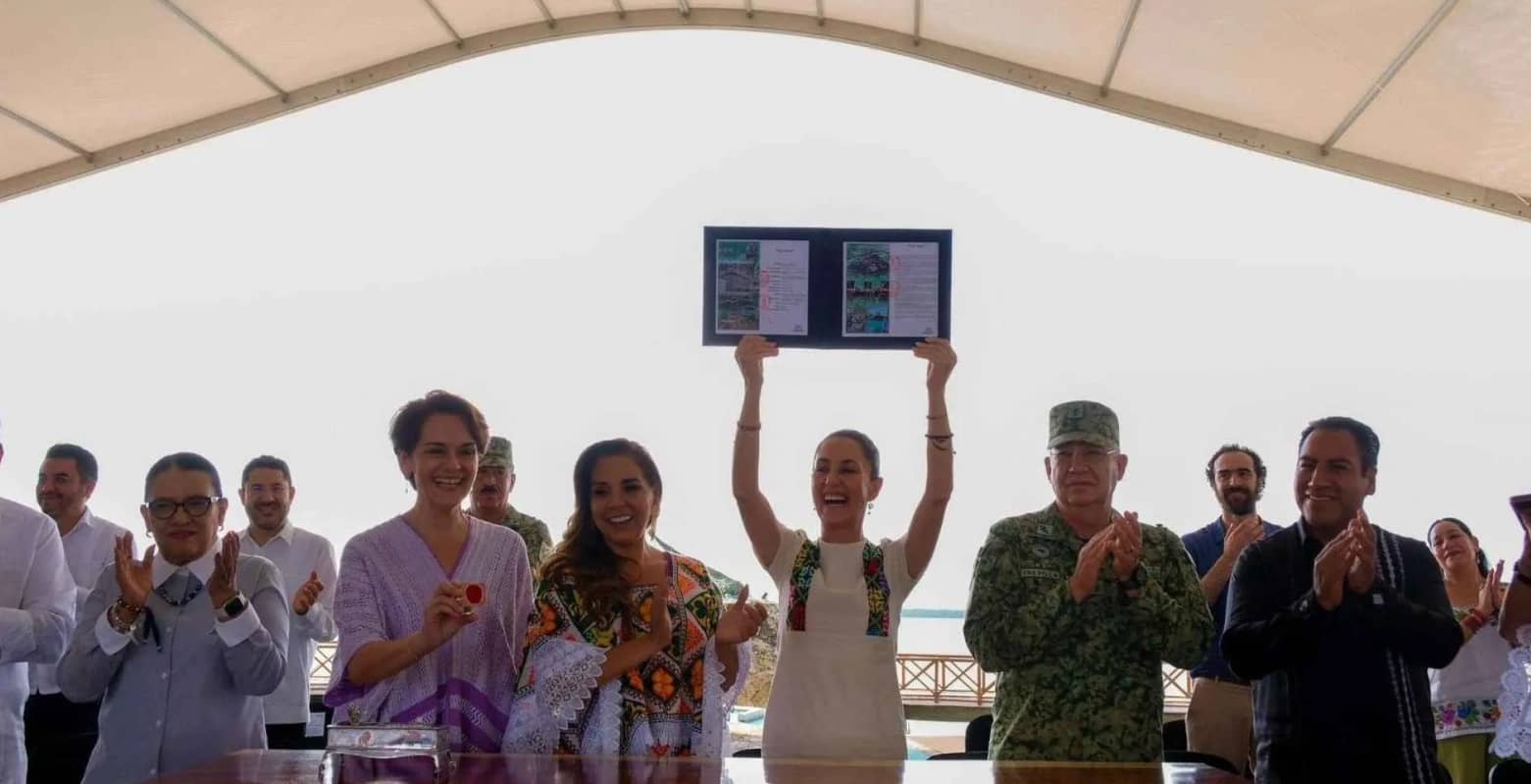 Eduardo Ramírez acompaña a Claudia Sheinbaum al primer aniversario del Tren Maya