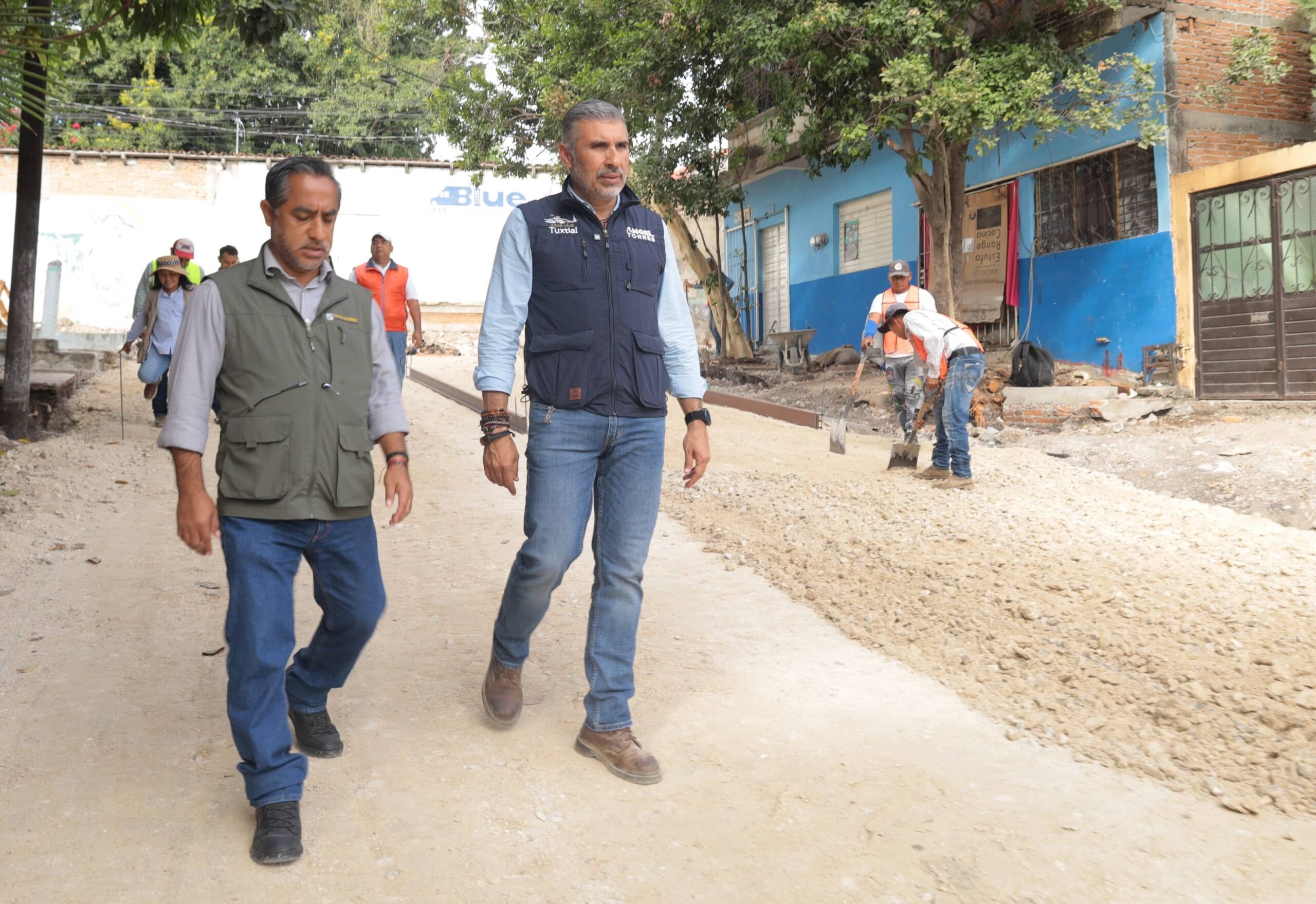 Realiza Angel Torres visita de seguimiento de obra en la colonia El Roble