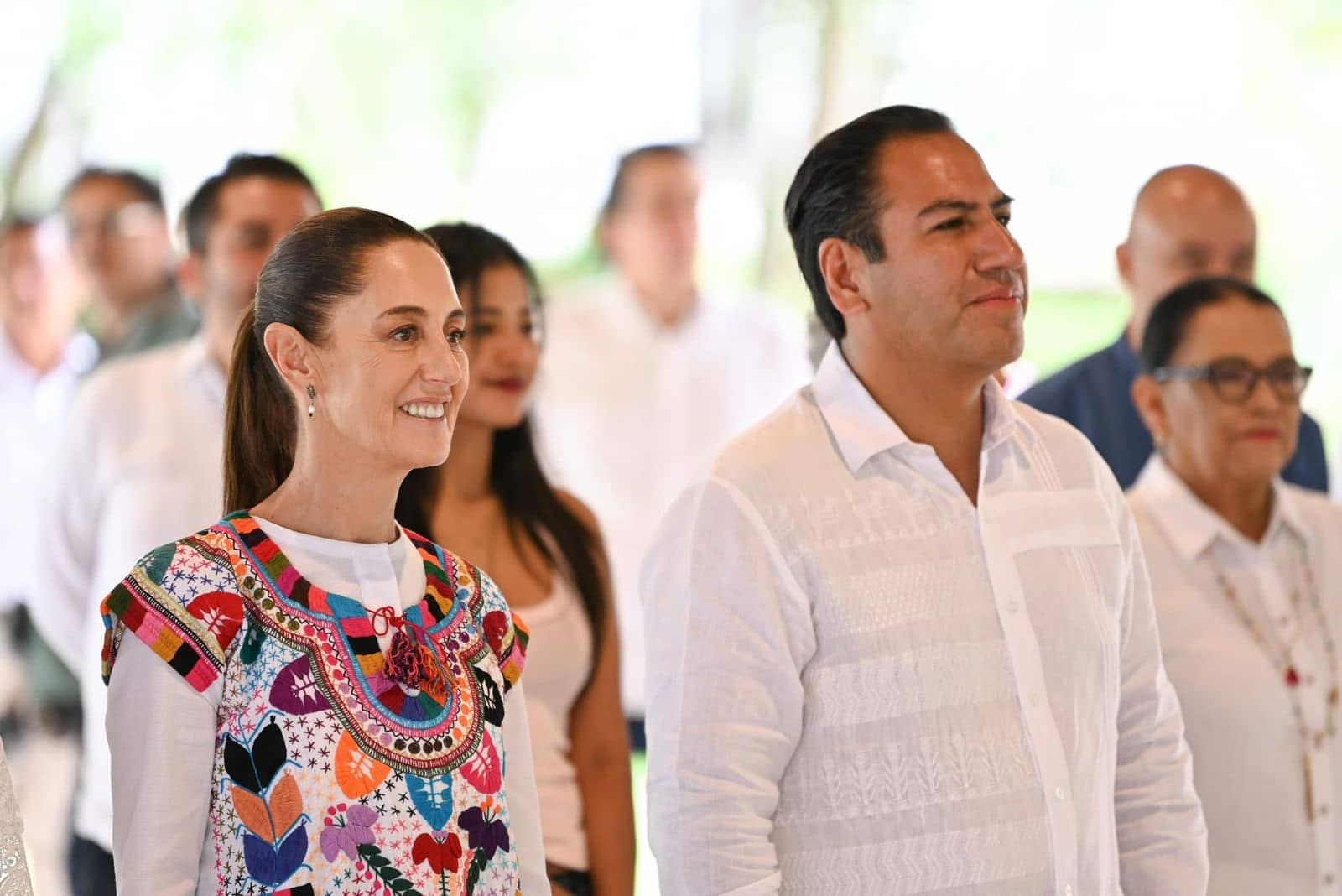 En Palenque, Claudia Sheinbaum y Eduardo Ramírez realizan corte del listón inaugural del Catvi