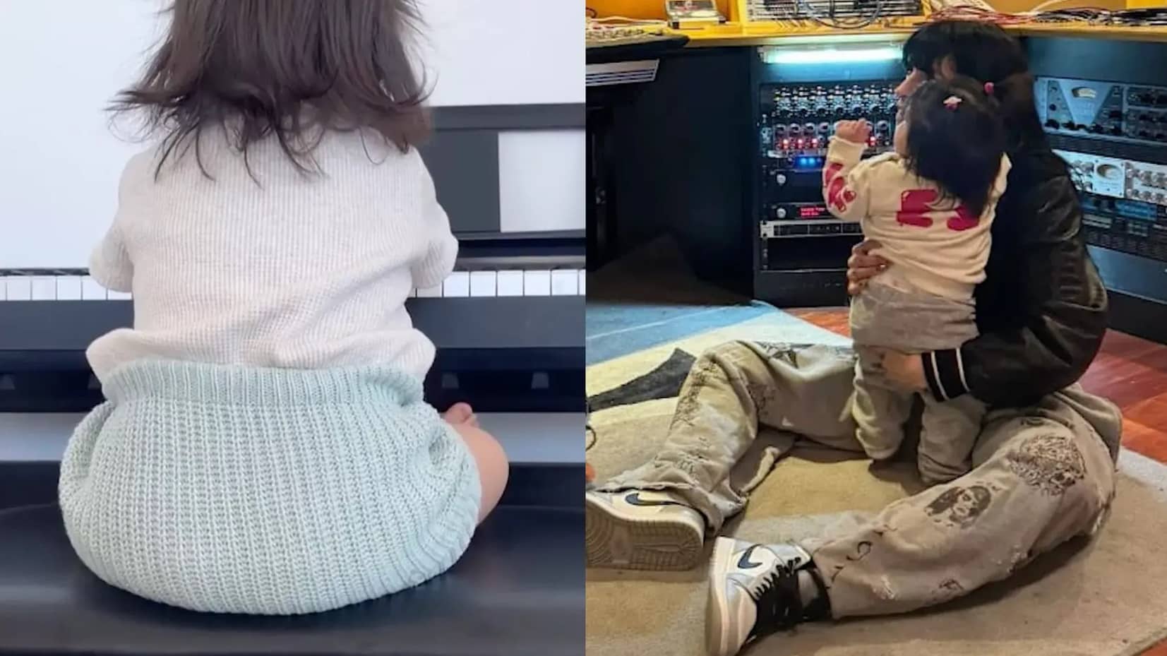 Como papá y mamá: Cazzu muestra que Inti ya se está familiarizando con un complejo instrumento musical