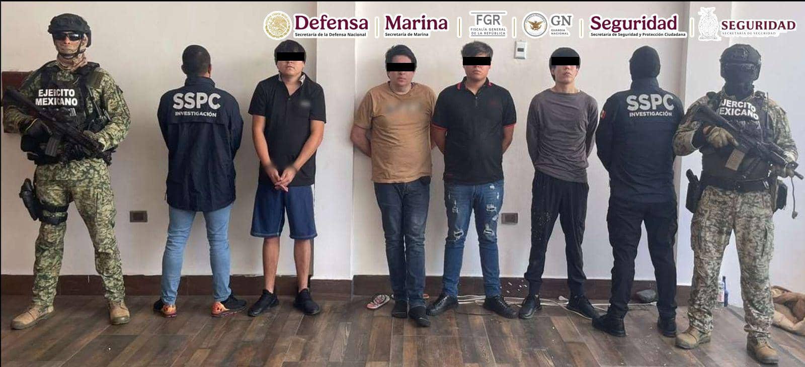 En Sinaloa, resultado de trabajos de coordinación del Gabinete de Seguridad, fueron detenidos cuatro hombres en posesión de armas largas