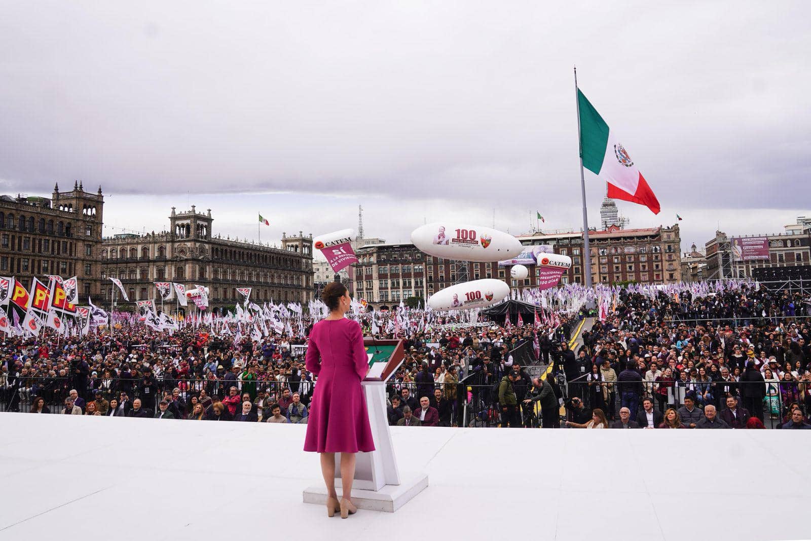 350 mil personas asistieron al informe de los primeros 100 días de gobierno de Claudia Sheinbaum