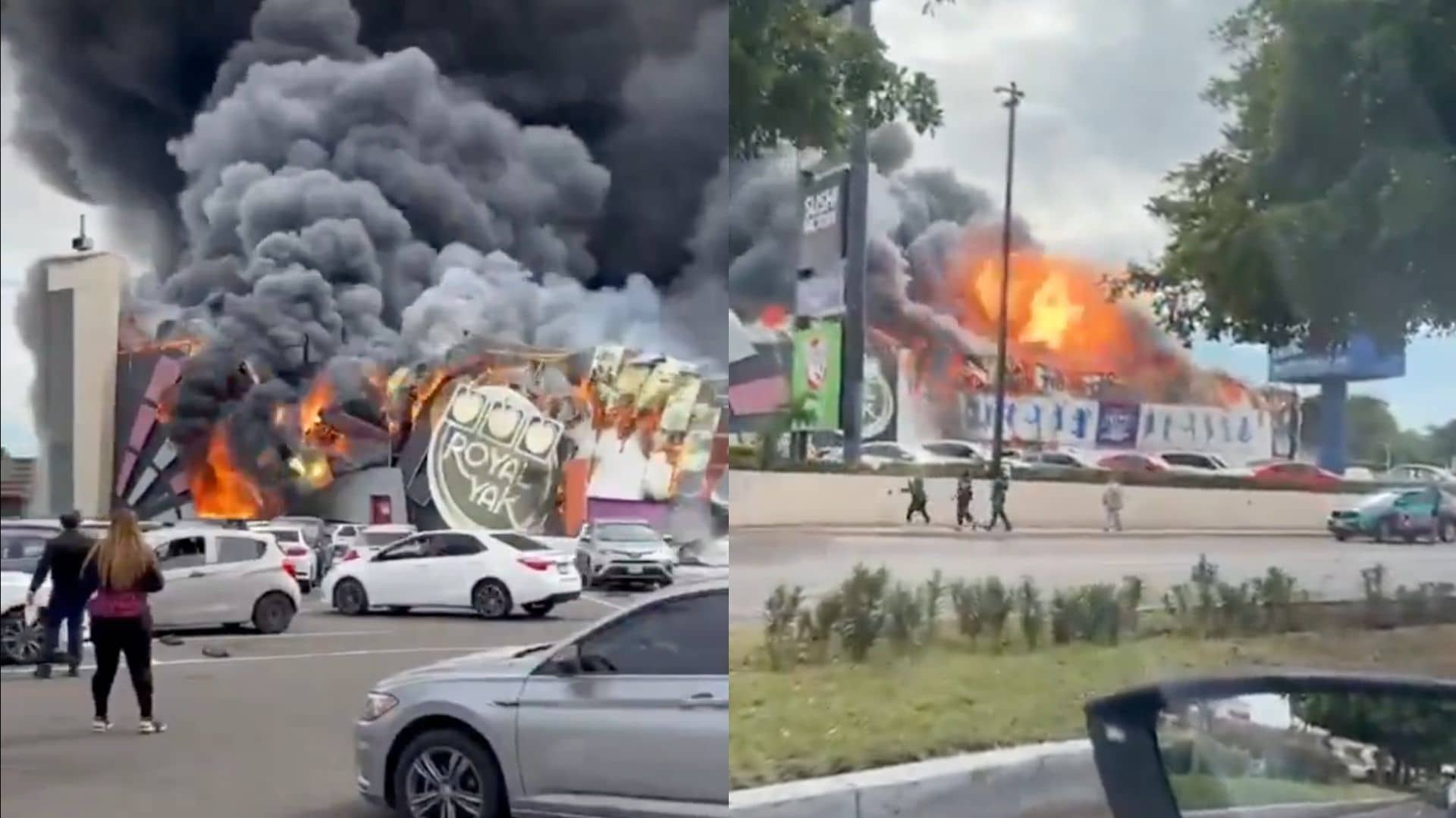 Incendio arrasa con casino Royal Yak y Trampoline Park en Culiacán, Sinaloa