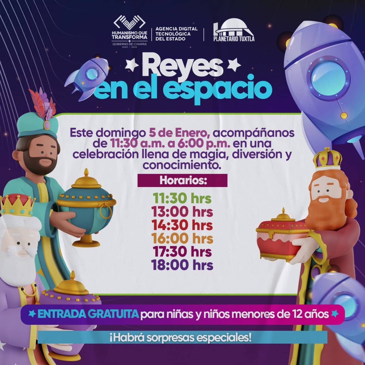 Celebremos el Día de Reyes en el Planetario Tuxtla