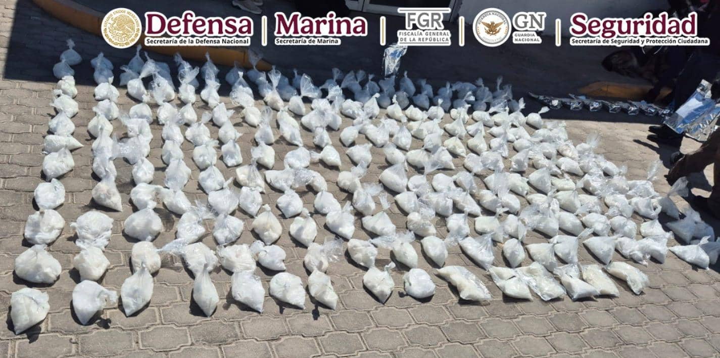 Un hombre que transportaba más de 200 kilos de metanfetamina fue detenido en baja california
