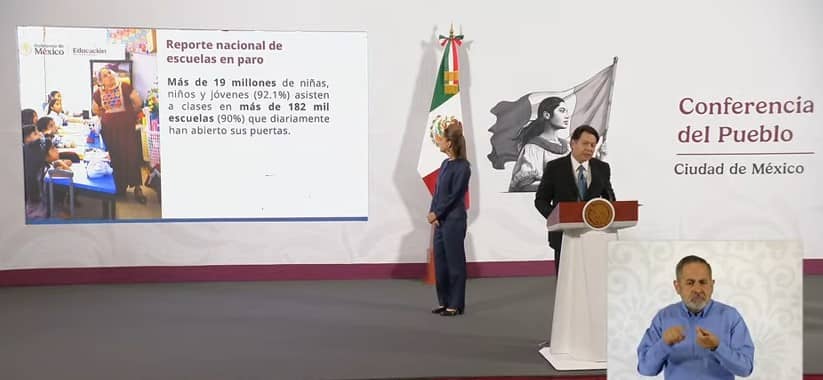 SEP reporta 90% de escuelas abiertas pese a paro de la CNTE