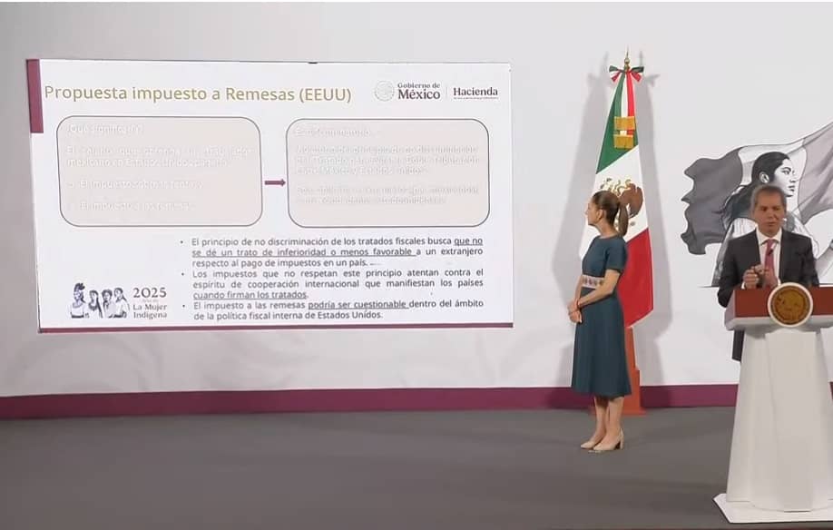 Impuesto a remesas viola tratado fiscal entre México y EEUU, dice Sheinbaum