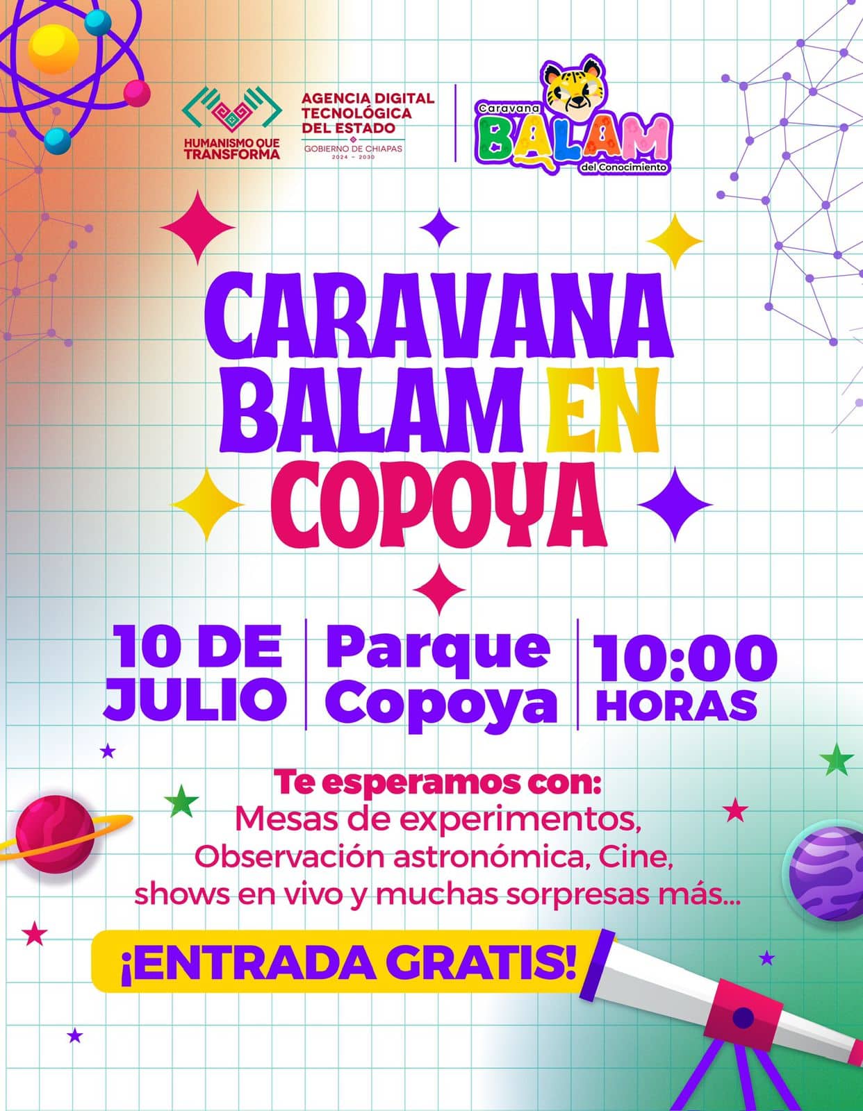 Caravana Balam y planetario móvil llegan a Copoya este jueves