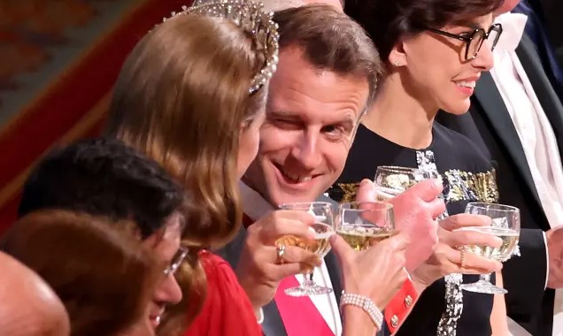 El guiño de Emmanuel Macron a Kate Middleton durante un brindis en el Castillo de Windsor