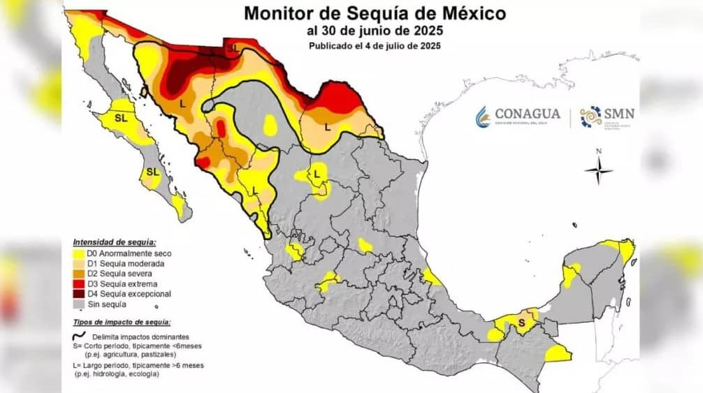 Ciclones tropicales reducen 18.2% sequía en México; abarca 36.2%: SMN