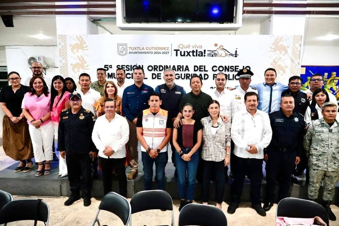 Reafirman autoridades de los tres niveles de gobierno compromiso por la seguridad en Tuxtla