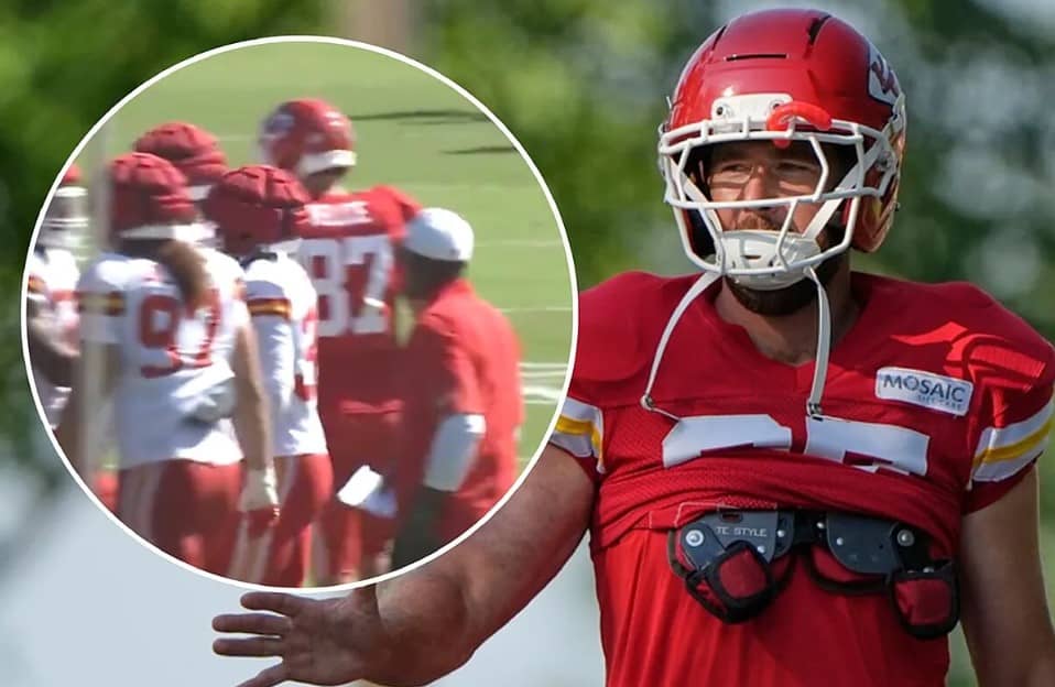 Travis Kelce se metió de lleno en la pelea que se desató en el entrenamiento de los Chiefs