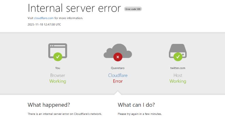 ChatGPT y X están ‘fuera de servicio’: Falla de Cloudflare provoca ‘apagón’ global