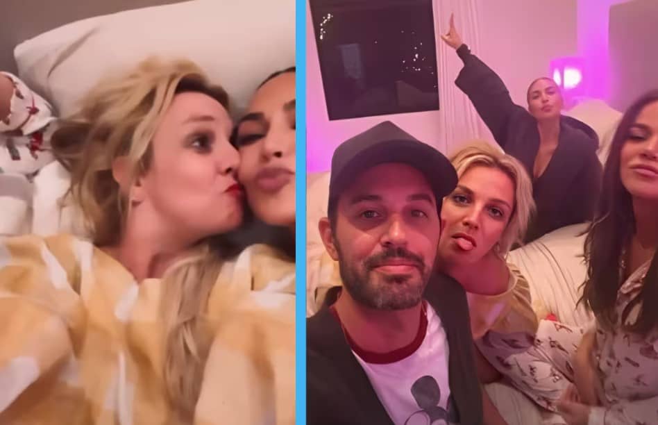 La fiesta de pijamas de Kim y Khloé Kardashian, Britney Spears y Cade Hudson