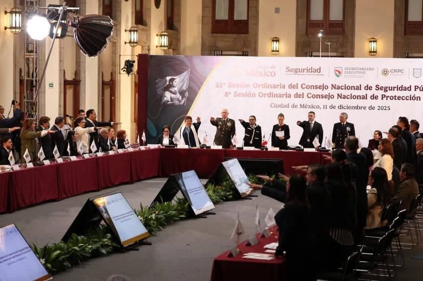 Eduardo Ramírez asiste a Sesión del Consejo Nacional de Seguridad, encabezada por Claudia Sheinbaum