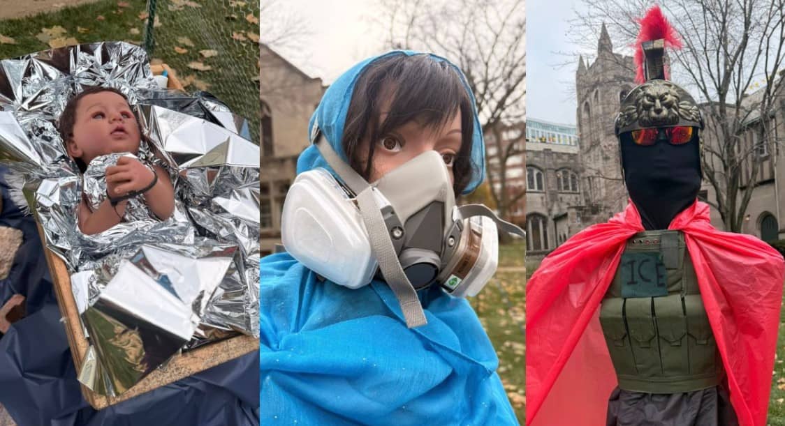 Pesebre ‘custodiado’ por ICE y con el niño Jesús esposado desata polémica en Chicago