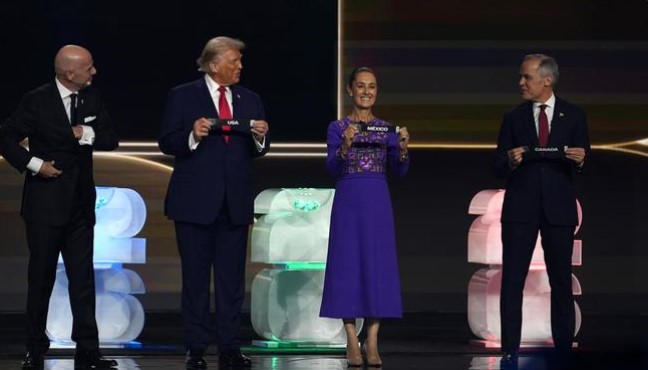 Sheinbaum participa en Sorteo del Mundial 2026, destaca trabajo de mexicanos y tradición de juego de pelota