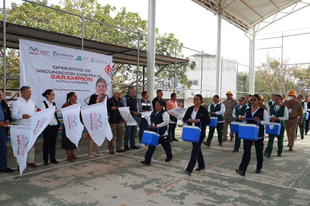 Secretaría de Salud y Ayuntamiento de Tuxtla Gutiérrez arrancan Operativo de Vacunación contra Sarampión