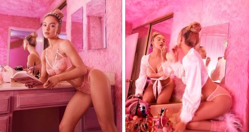 Sydney Sweeney se luce en lencería rosa de encaje justo a tiempo para San Valentín