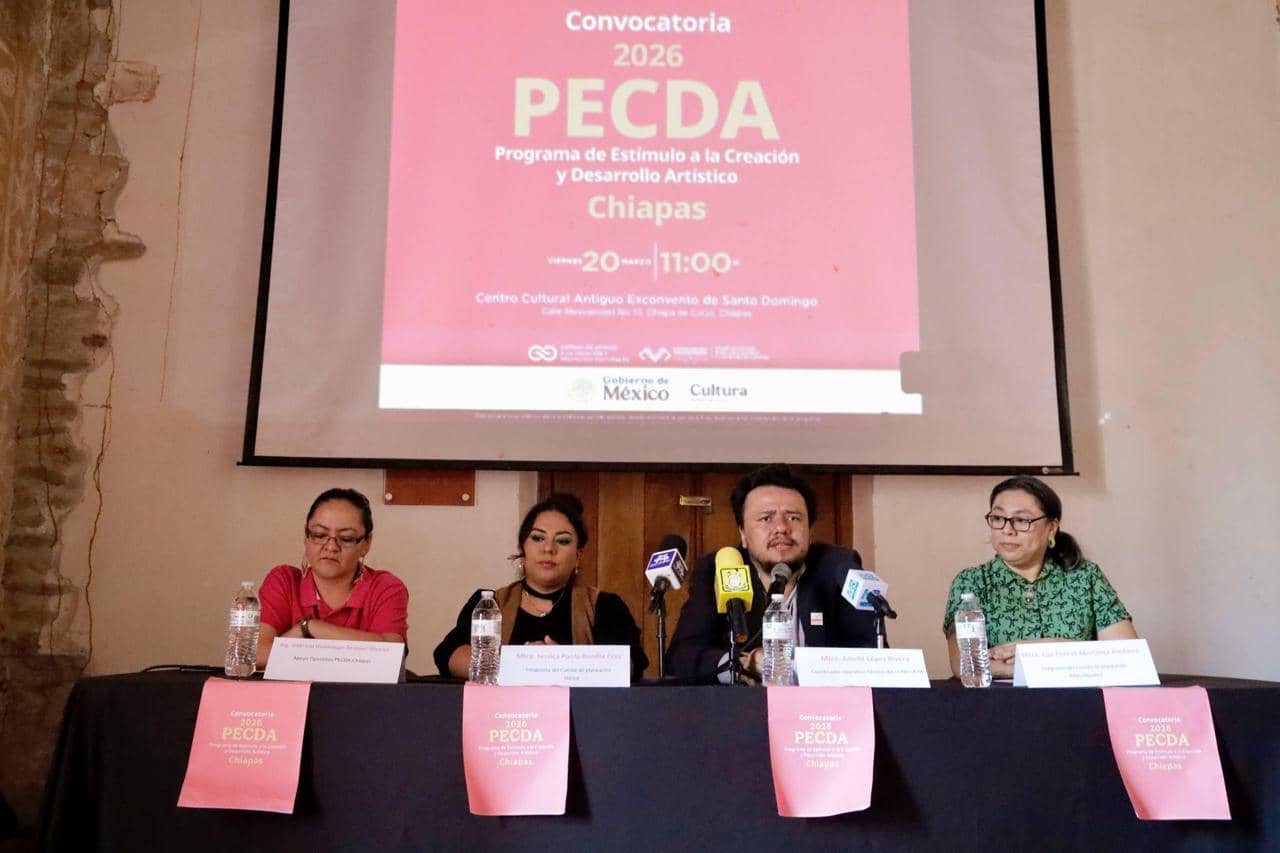 Secretaría de Cultura del Gobierno de México y el Gobierno de Chiapas, a través del Coneculta, convocan a la comunidad artística a participar en el PECDA Chiapas 2026