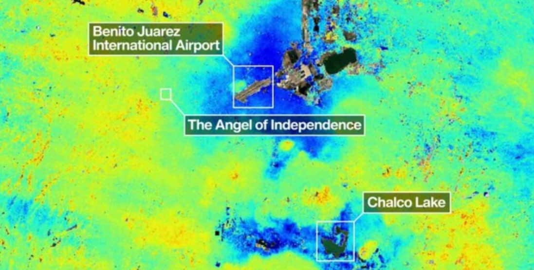 Nuevo satélite de la NASA revela en tiempo real el hundimiento de la Ciudad de México