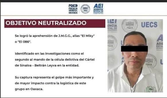Detienen a presunto segundo al mando de red vinculada a los Beltrán Leyva