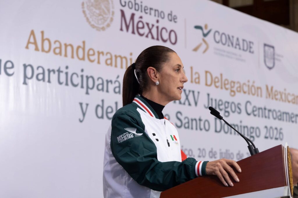 Presidenta Claudia Sheinbaum abandera a la delegación mexicana que participará en los XXV Juegos Centroamericanos y del Caribe Santo Domingo 2026 4 FOTOS Presidenta Claudia Sheinbaum abandera a la delegacion mexicana que participara en los XXV Juegos Centroamericanos y del Caribe Santo Domingo 2026 5 1