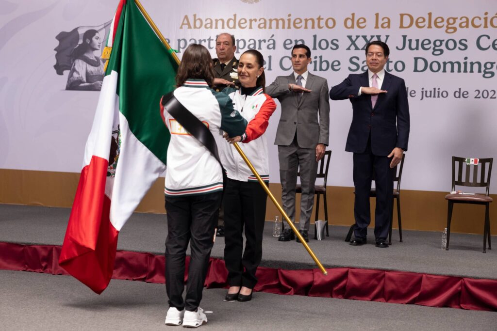 Presidenta Claudia Sheinbaum abandera a la delegación mexicana que participará en los XXV Juegos Centroamericanos y del Caribe Santo Domingo 2026 3 FOTOS Presidenta Claudia Sheinbaum abandera a la delegacion mexicana que participara en los XXV Juegos Centroamericanos y del Caribe Santo Domingo 2026 6 1