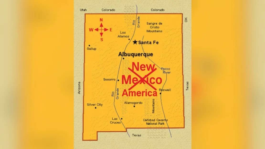 Trump comparte un mapa que cambia el nombre de Nuevo México a “Nueva América”